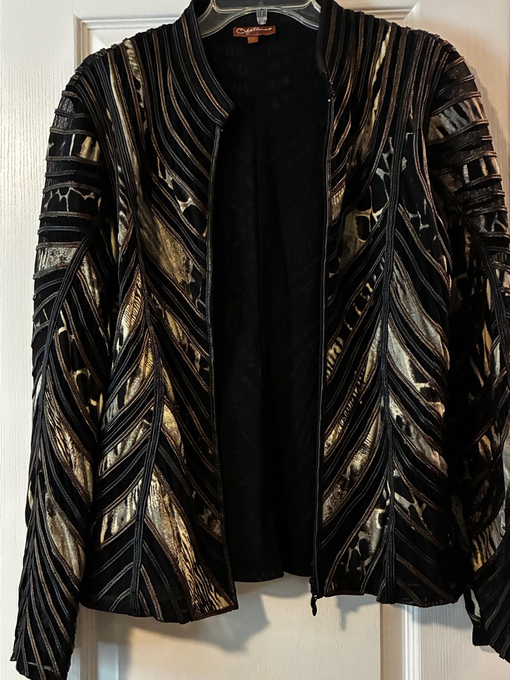 Metallic Black & Gold Open Jacket